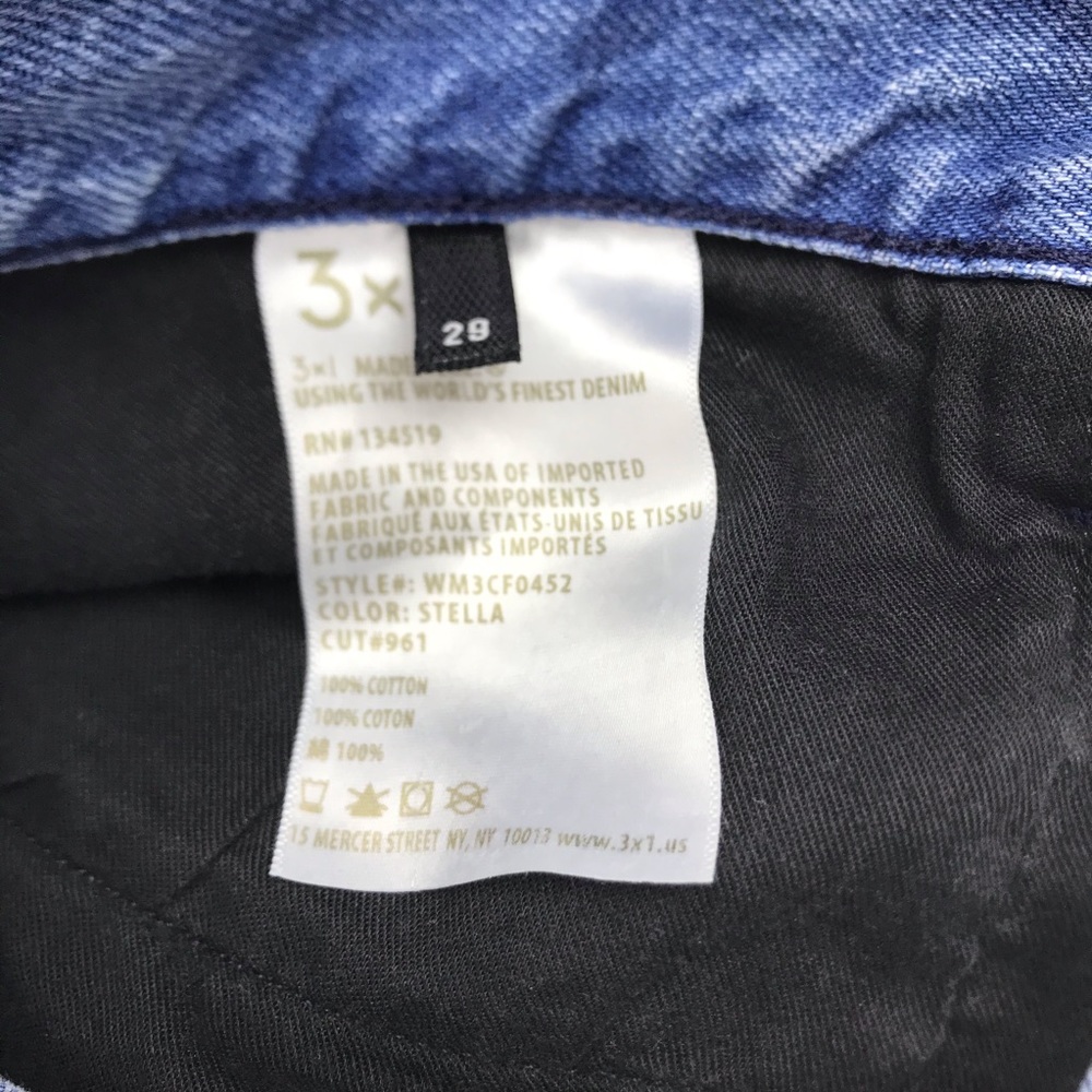 3X1  STELLA Straight Crop Frayed Jeans Sz 29 - Picture 6 of 8